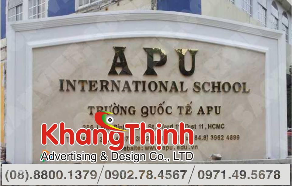 Bảng hiệu đẹp trường học Apu